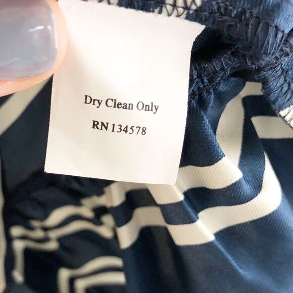 Vineyard Vines Striped Peplum Silk Top Navy Blue - Picture 4 of 8